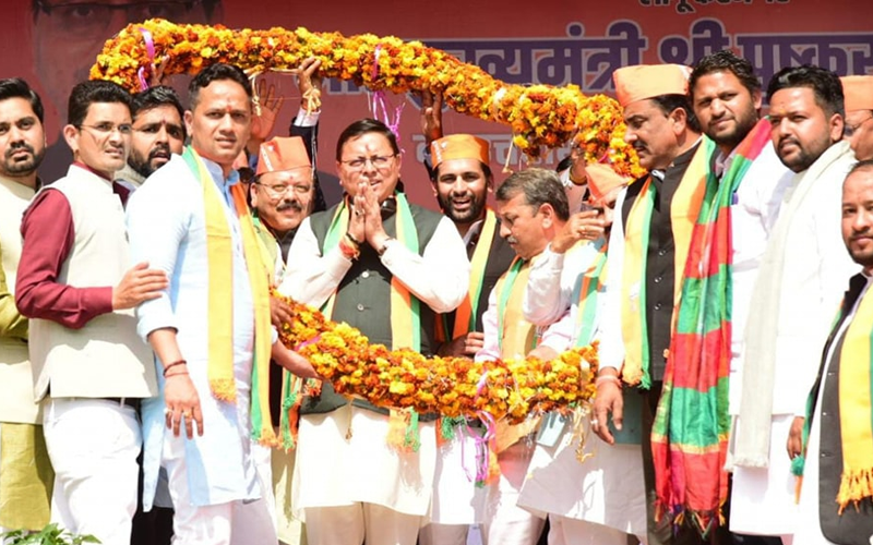 मुख्यमंत्री धामी ने आज आयोजित आभार रैली में प्रतिभाग किया