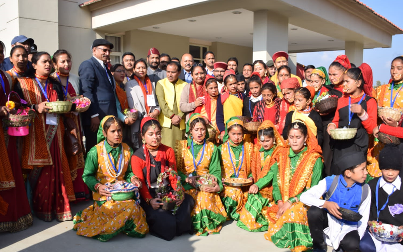 भराड़ीसैंण स्थित विधानसभा भवन में फूलदेई पर्व की धूम