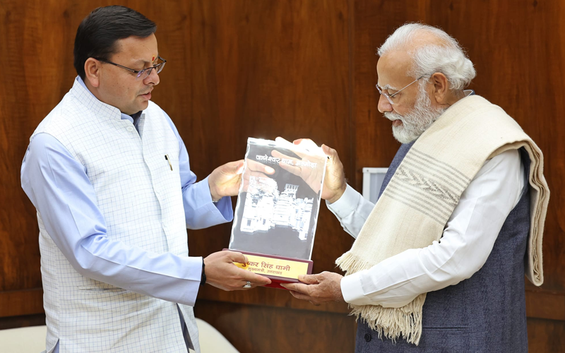 मुख्यमंत्री धामी ने प्रधानमंत्री  नरेंद्र मोदी से शिष्टाचार भेंट की ,विकास से संबंधित विभिन्न विषयों पर चर्चा