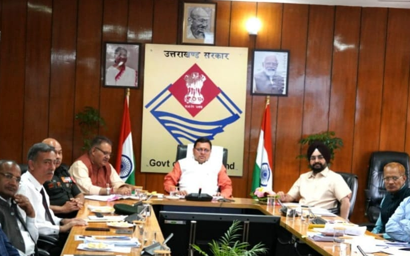 मुख्यमंत्री धामी ने सैन्य धाम की उच्च स्तरीय बैठक कर निर्माण कार्यों में तेजी लाने के दिए निर्देश