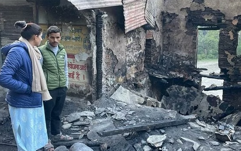 त्यूनी में डीएम ने किया घटना स्थल का निरीक्षण