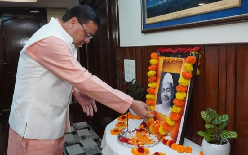 पंडित गोविंद बल्लभ पंत की जयंती पर सीएम धामी ने श्रद्धांजलि दी