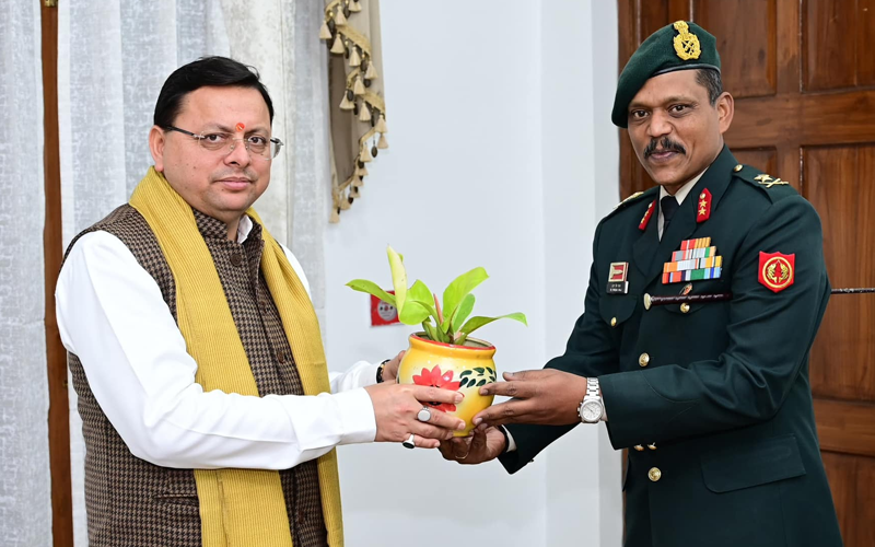 मुख्यमंत्री धामी से जनरल आर प्रेम राज ने भेंट की